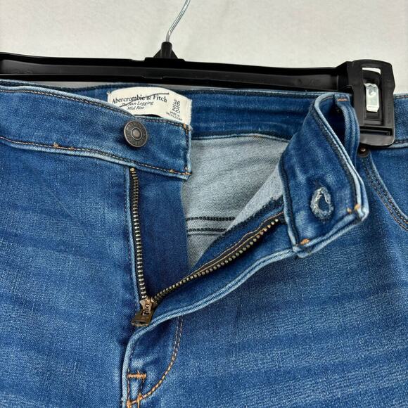 Abercrombie & Fitch The Jean Legging Mid Rise Jeans Size 36 Short Stretch Denim - Picture 3 of 11